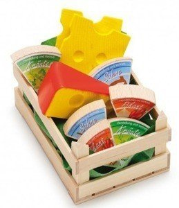 Zestaw drewnianych serów w skrzynce Erzi