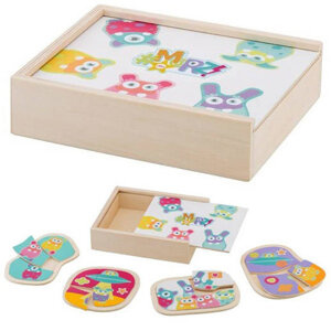 Drewniana świecąca układanka kosmiczne stworki MRZ Sevi