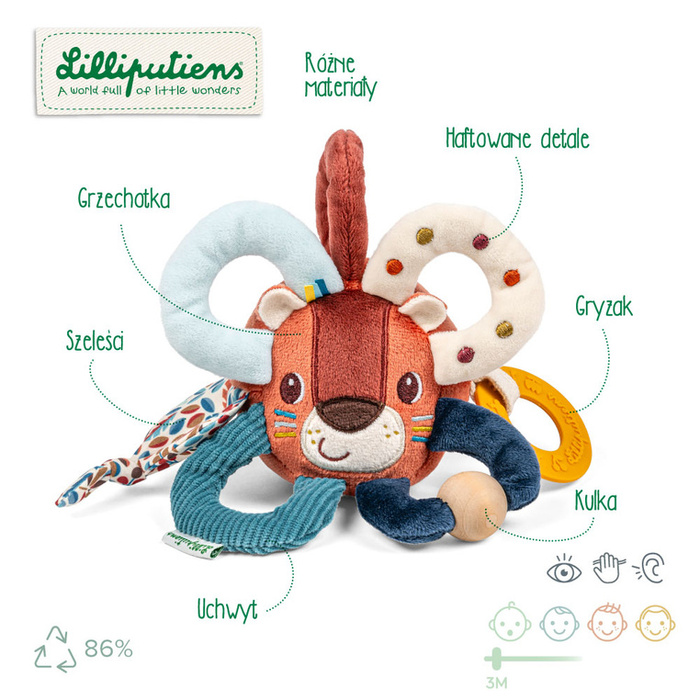 Miękka piłeczka aktywizująca Lew Jack Lilliputiens