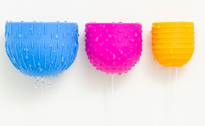 Zabawki do kąpania dla dzieci 4 Kubeczki silikonowe Oomplz Mobi