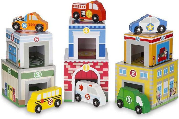 Wieża z klocków z autkami Melissa & Doug
