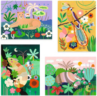 Zestaw kreatywny malowanie farbami 3D Las tropikalny