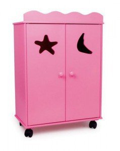 Meble dla lalek. Różowa szafa
