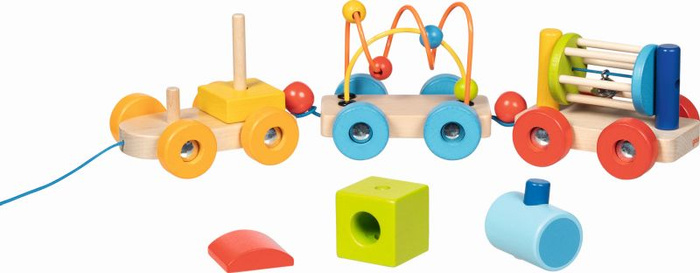 Drewniana zabawka do ciągnięcia dla dzieci Pociąg Rio Goki