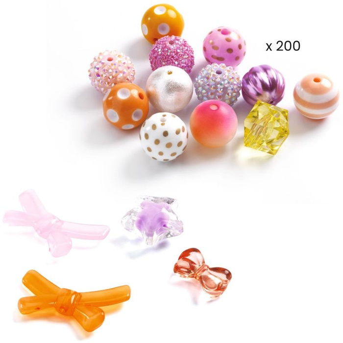 Kreatywny zestaw koralików do nawlekania złote bąbelki Djeco