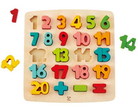 Duża drewniana układanka matematyczna 24 el Hape