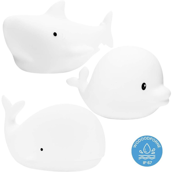 Zestaw mini morskie Lampki silikonowe białe 3 szt Rabbit & Friends