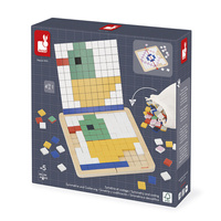 Układanka dla dzieci 4w1 Symetria kodowanie mozaika i piksele Janod