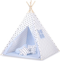 Namiot dla dzieci Tipi biało-niebieska kryjówka Zestaw Bobono