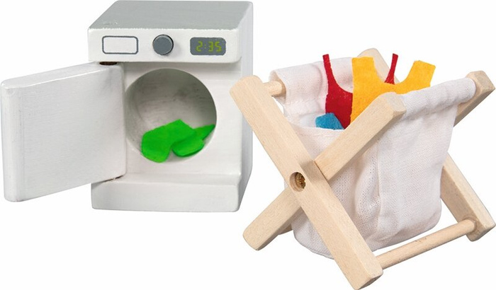 Drewniane mebelki dla lalek Pralnia Goki
