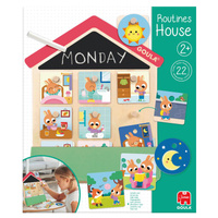 Drewniany domek z planem dnia Routines House Goula 