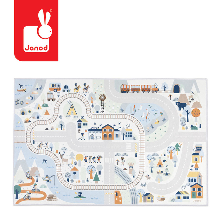 Miękka mata do zabawy z drogą Biała Dolina Cross Roads Janod