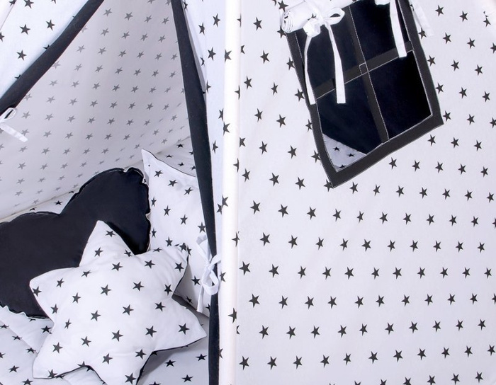 Namiot dla dzieci Tipi biało-czarna kryjówka Zestaw Bobono