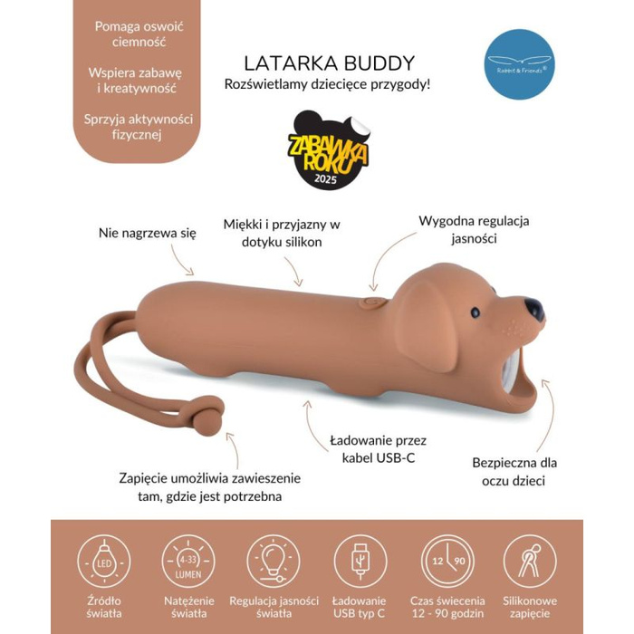 Latarka Pies Buddy Rabbit & Friends