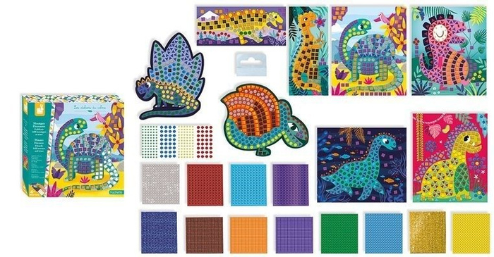 Zestaw kreatywny Mozaika Dinozaury 4+, Janod