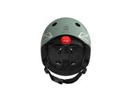 SCOOTANDRIDE Dziecięcy kask XXS-S 1-5 lat światło LED magnetyczne zapięcie Green Lines