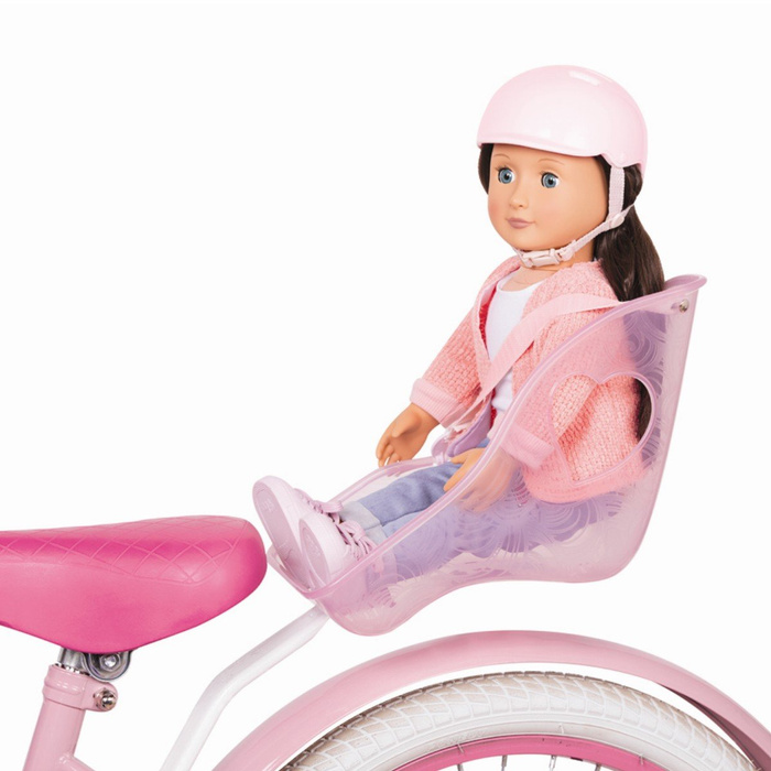 Fotelik rowerowy z kaskiem ochronnym dla lalki 46 cm Our Generation