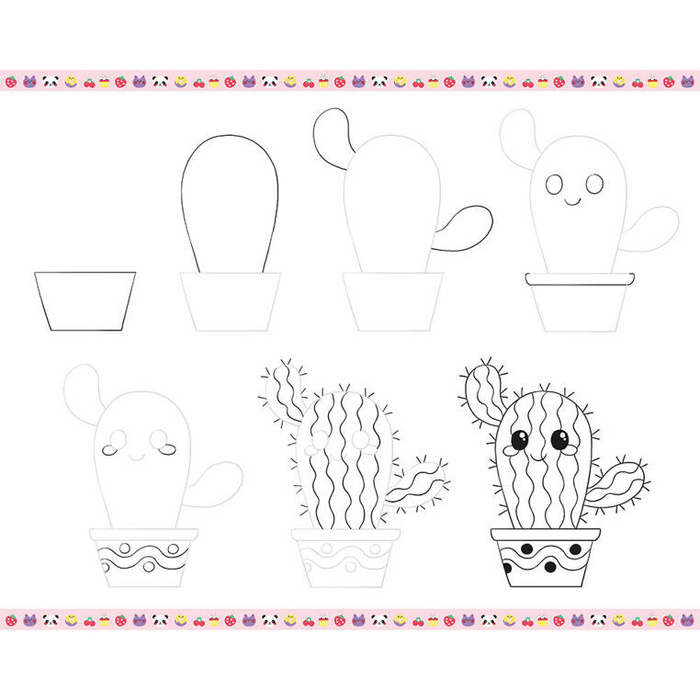 Zestaw kreatywny dla dzieci Rysowanie krok po kroku Modele kawaii Janod