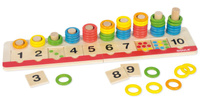 Zestaw matematyczny drewniany sorter do nauki liczenia Goula