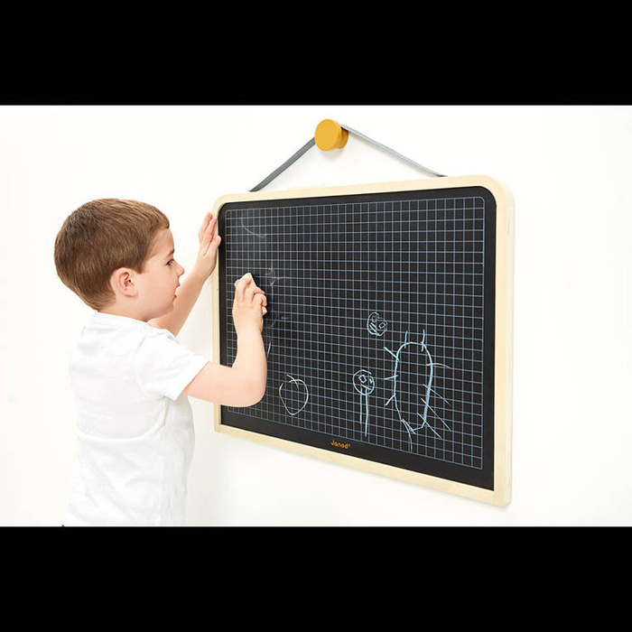 Drewniana tablica dwustronna ścienna z akcesoriami magnetyczna Janod