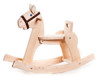 Drewniany koń na biegunach z obejmą, składany, Bajo