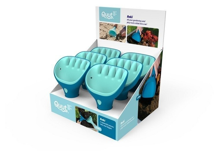 Zestaw łopatka + grabki Raki Dark Blue + Vintage Blue Quut