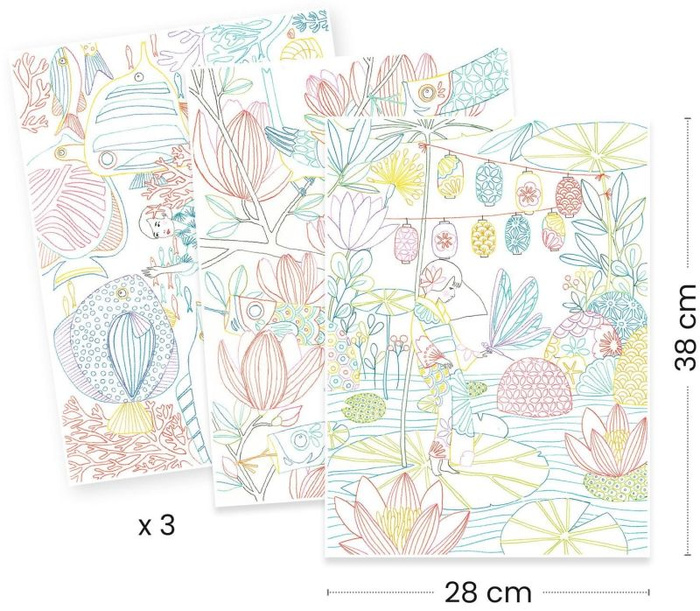 Obrazy do kolorowania w teczce Japonia Djeco