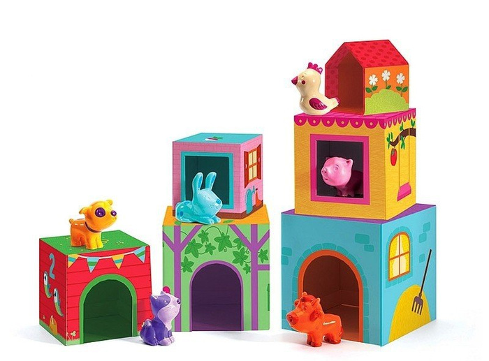 Klocki dla dzieci. Farma 6 przyjaciół, Djeco