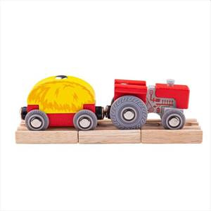 Traktor z sianem wagon do pociągu Bigjigs Rail