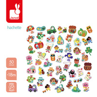 Duże naklejki wielorazowe dla dzieci 50 sztuk Wiosna Janod