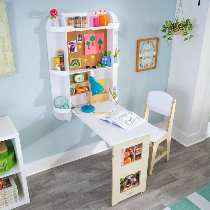 Wiszące biurko z krzesłem dla dzieci białe Arches KidKraft
