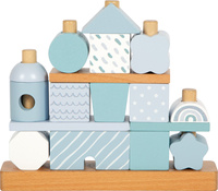 Klocki drewniane na palikach Niebieski domek Small Foot 