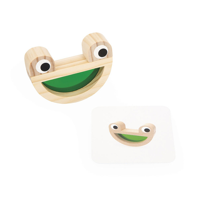 Sensoryczne klocki drewniane dla dzieci przeźroczyste kolorowe Janod