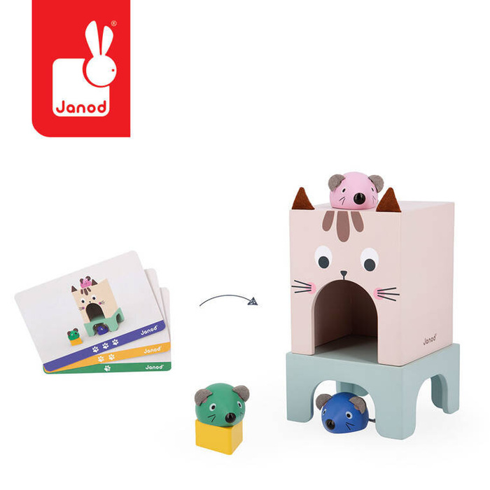 Układanka Orientacja w przestrzeni Kot i mysz Janod