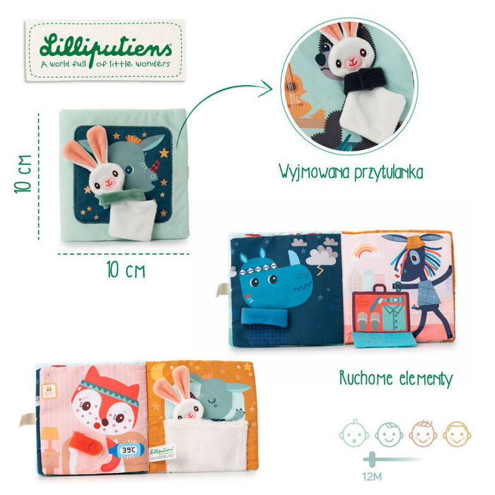 Materiałowa edukacyjna książeczka Smok Joe i jego przytulanka LILLIPUTIENS