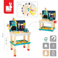 Drewniany stół warsztatowy dla małego majsterkowicza Robot Brico Kids Janod
