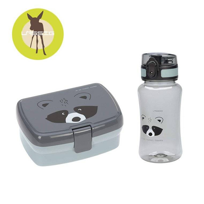 Zestaw na lunch Lunchbox + Tritanowa butelka - bidon 460 ml About Friends Szop Lassig