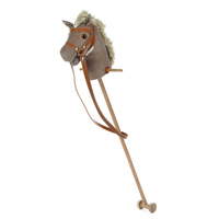 Brązowy koń na kiju z kółeczkami pluszowy Hobby Horse Mumbee