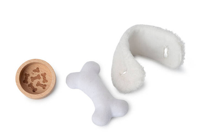 Przytulanka piesek z koszyczkiem i akcesoriami Piesek Jules Lilliputiens