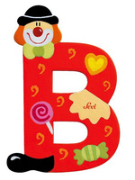 Drewniana literka. Klaun "B", Sevi