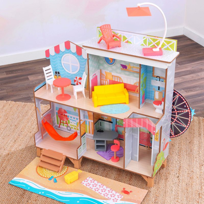 Domek dla lalek 2w1 diabelski młyn Fun Beach House KidKraft
