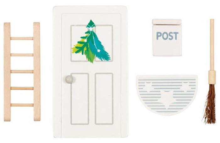 Drewniane akcesoria do domku dla lalek i pokoju dziecięcego Drzwi Elfa Goki