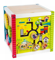 Kostka edukacyjna z drewna. Kula ziemska