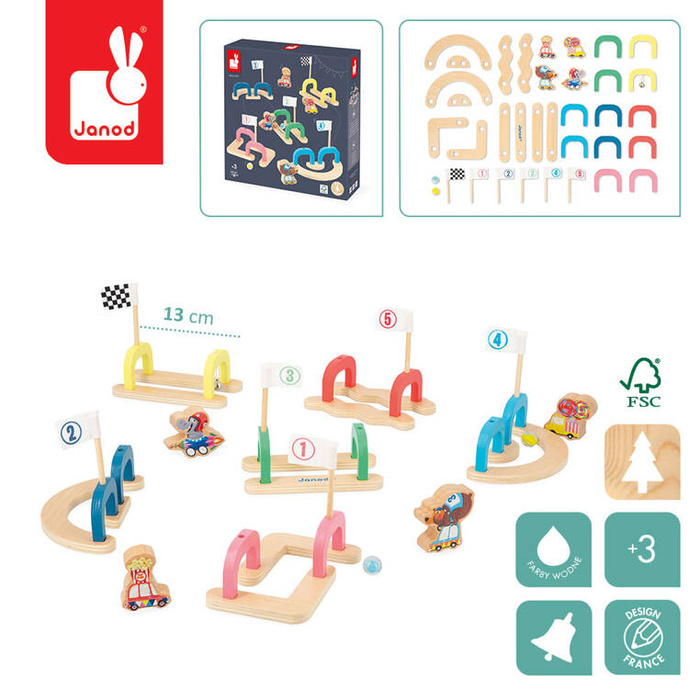 Gra w kulki marmurki Wyścig z przeszkodami Applepop Janod