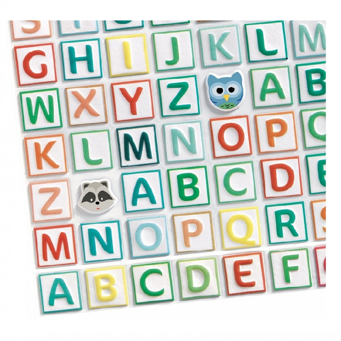 Zestaw wypukłych naklejek Alfabet Djeco