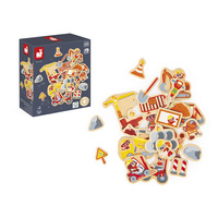 Magnesy drewniane dla dzieci Plac budowy 24 szt. Janod 