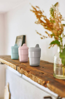 Kubek z silikonową pokrywką z dziubkiem Little Chums Kot Lassig 