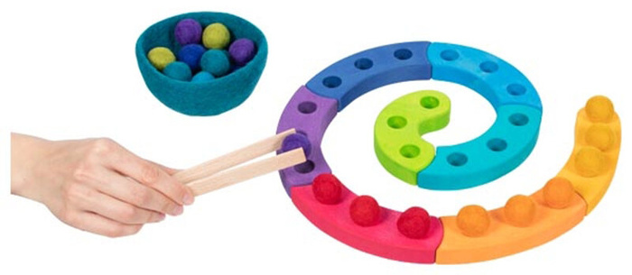 Drewniana układanka sortowanie kolorów Spirala Goki