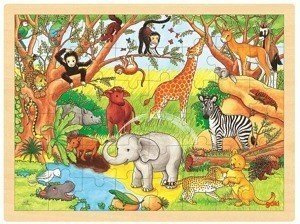 Puzzle drewniane. Afryka, 48 elementów, goki