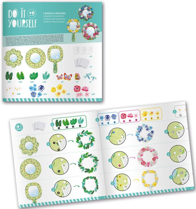 Zrób to sam zestaw do dekoracji lusterek Kwiaty Djeco